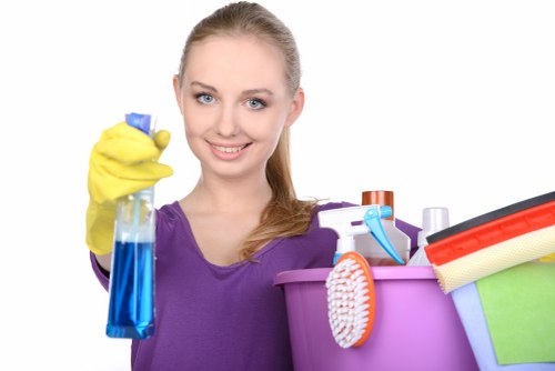 Preparing a carpeted room before cleaning service